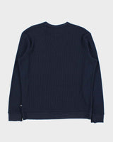 Vintage Quiksilver Navy Midweight Crewneck Waffle Sweatshirt - L
