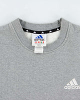 Vintage 1990s Adidas Marl Grey Heavyweight Boxy Crewneck Sweatshirt - M