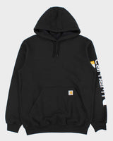 DSWT Carhartt Black Midweight Logo Sleeve Loose Fit Pullover Hoodie - M