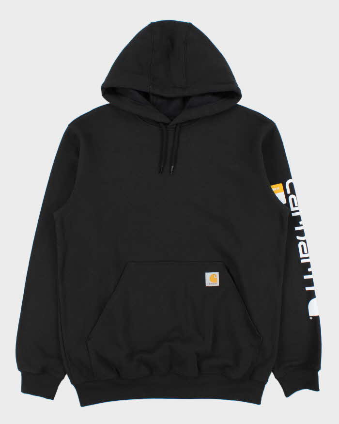DSWT Carhartt Black Midweight Logo Sleeve Loose Fit Pullover Hoodie - M