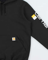 DSWT Carhartt Black Midweight Logo Sleeve Loose Fit Pullover Hoodie - M