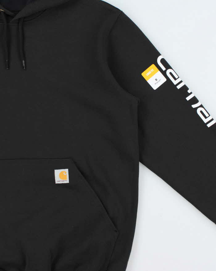 DSWT Carhartt Black Midweight Logo Sleeve Loose Fit Pullover Hoodie - M