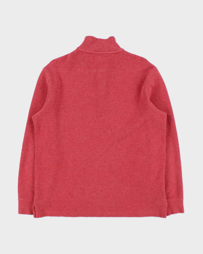 Vintage Y2K 00s Polo Ralph Lauren Marl Coral Heavyweight Quarter-Zip Sweatshirt - M