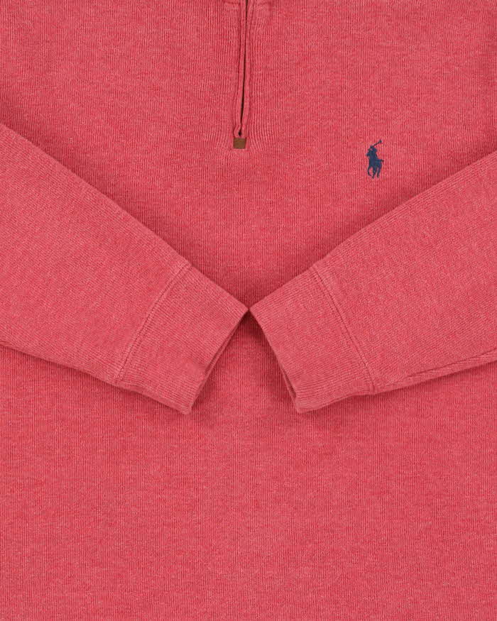 Vintage Y2K 00s Polo Ralph Lauren Marl Coral Heavyweight Quarter-Zip Sweatshirt - M