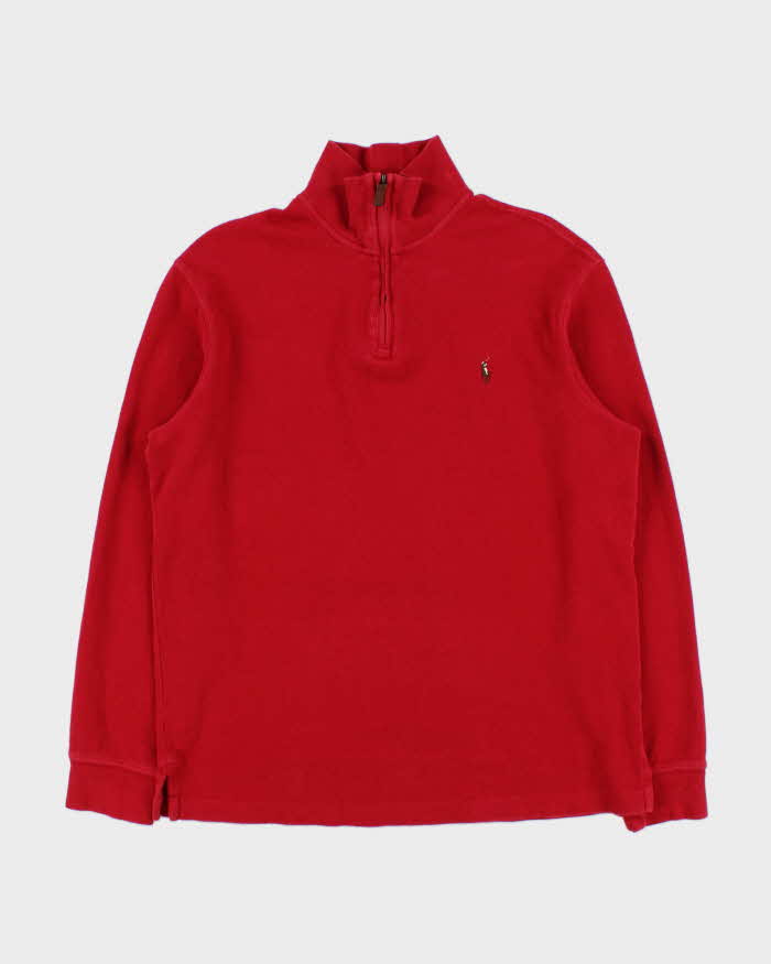 Vintage Y2K 00s Polo Ralph Lauren Midweight Estate Rib Quarter-Zip Sweatshirt - M