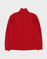 Vintage Y2K 00s Polo Ralph Lauren Midweight Estate Rib Quarter-Zip Sweatshirt - M