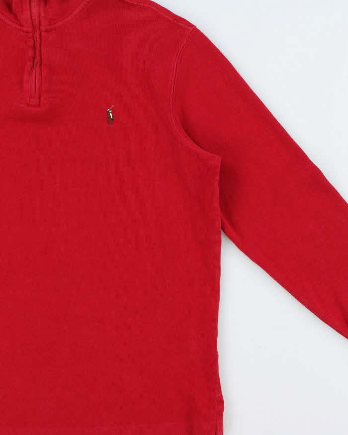 Vintage Y2K 00s Polo Ralph Lauren Midweight Estate Rib Quarter-Zip Sweatshirt - M