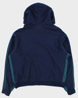 Adidas Originals Navy WW Heavyweight Embroidered 3-Stripe Canvas Panel Pullover Hoodie - XL