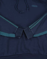 Adidas Originals Navy WW Heavyweight Embroidered 3-Stripe Canvas Panel Pullover Hoodie - XL