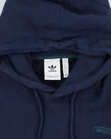 Adidas Originals Navy WW Heavyweight Embroidered 3-Stripe Canvas Panel Pullover Hoodie - XL