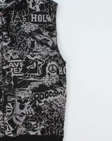Vintage Y2K 00s Avirex Heavyweight Comic Strip Sleeveless Full-Zip Hoodie - XL