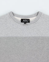 A.P.C Marl Grey Block Patch Heavyweight Crewneck Sweatshirt - XS