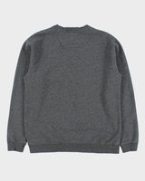 Vintage DC Shoe Co. Marl Grey Stitch Spell Out Crewneck Sweatshirt - L