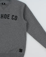 Vintage DC Shoe Co. Marl Grey Stitch Spell Out Crewneck Sweatshirt - L