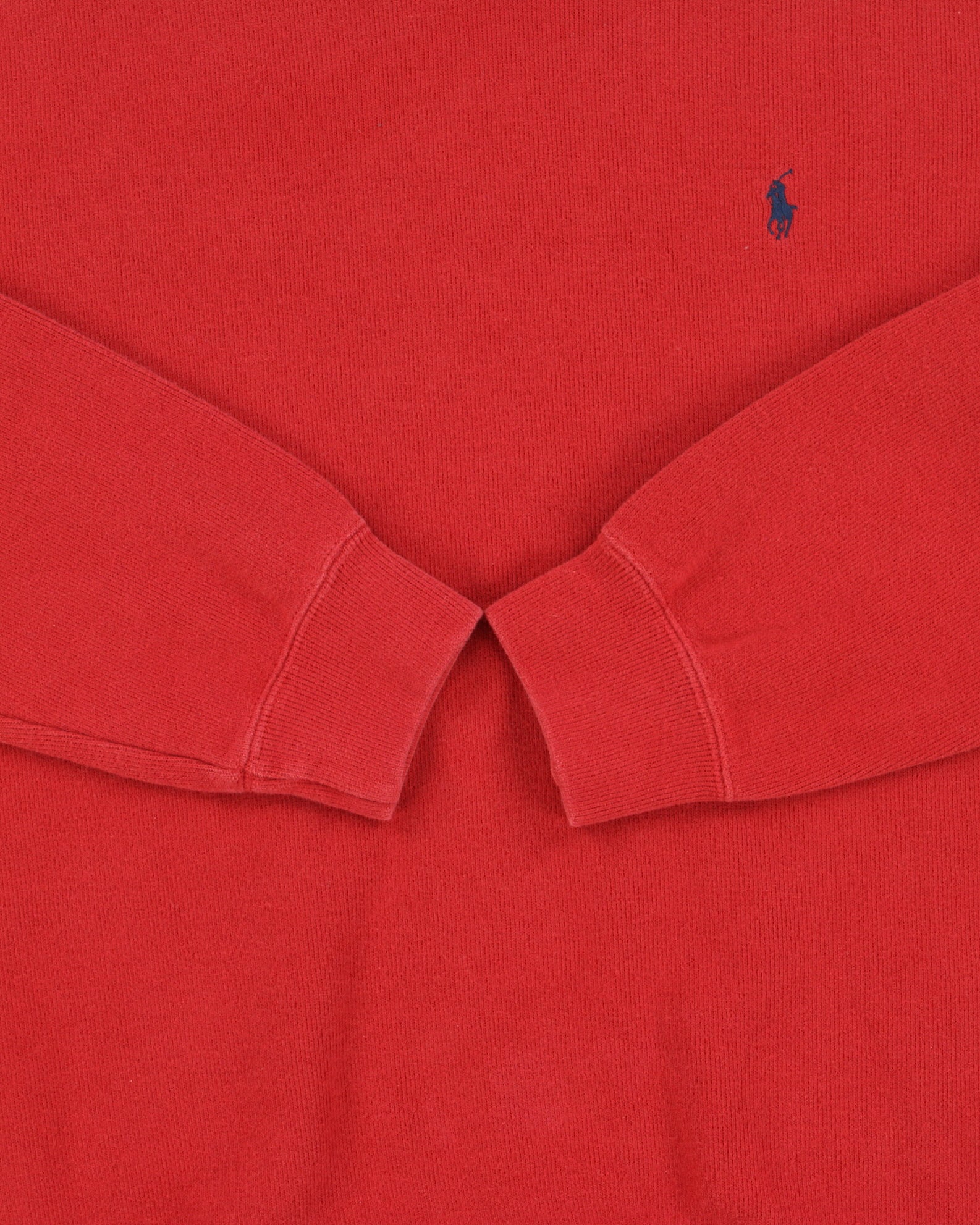 Vintage 1990s Polo Ralph Lauren Pale Red Heavyweight V-Neck Sweatshirt - M