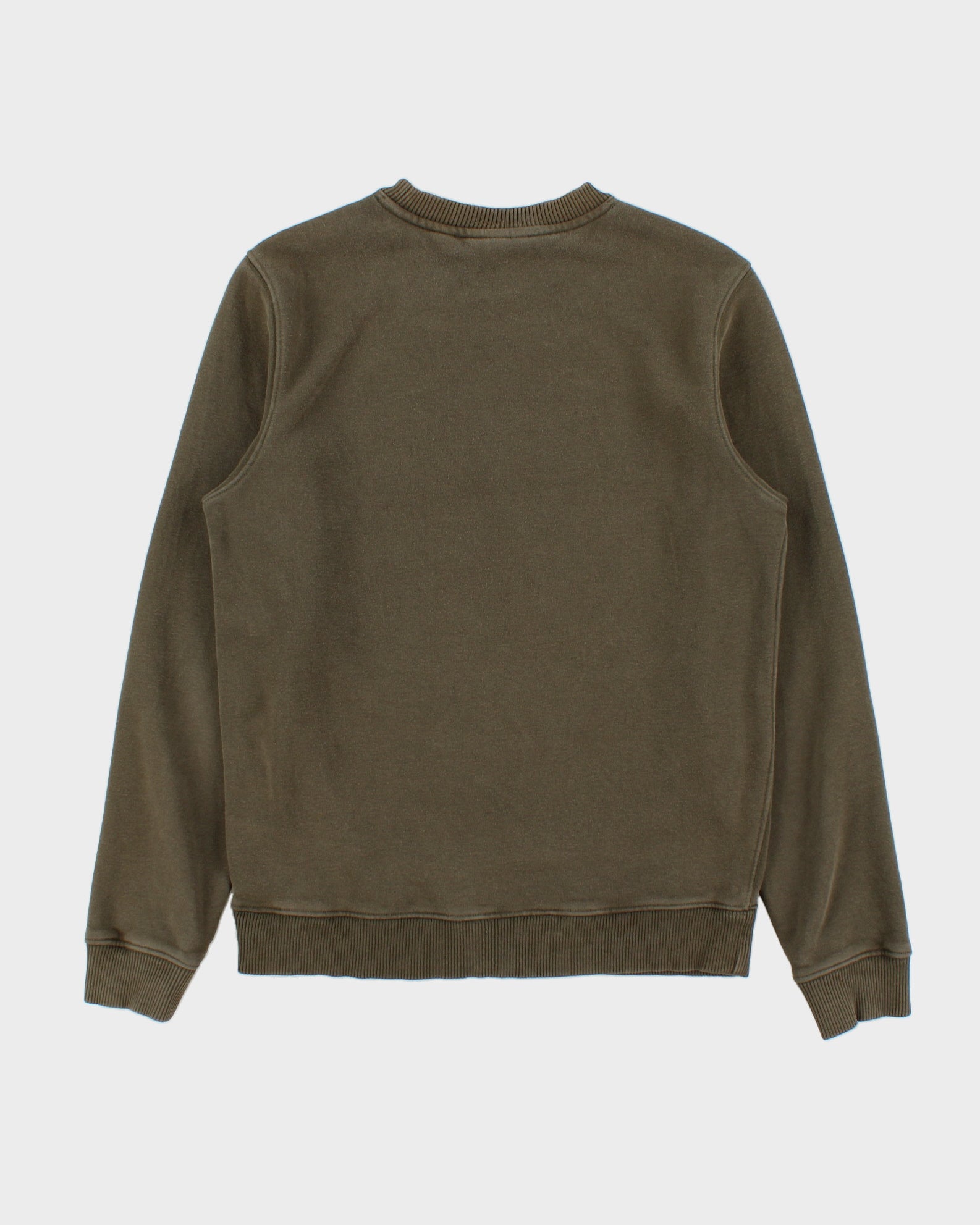 Vintage Lacoste Khaki Embroidered Houndstooth Spell Out Heavyweight Crewneck Sweatshirt - S