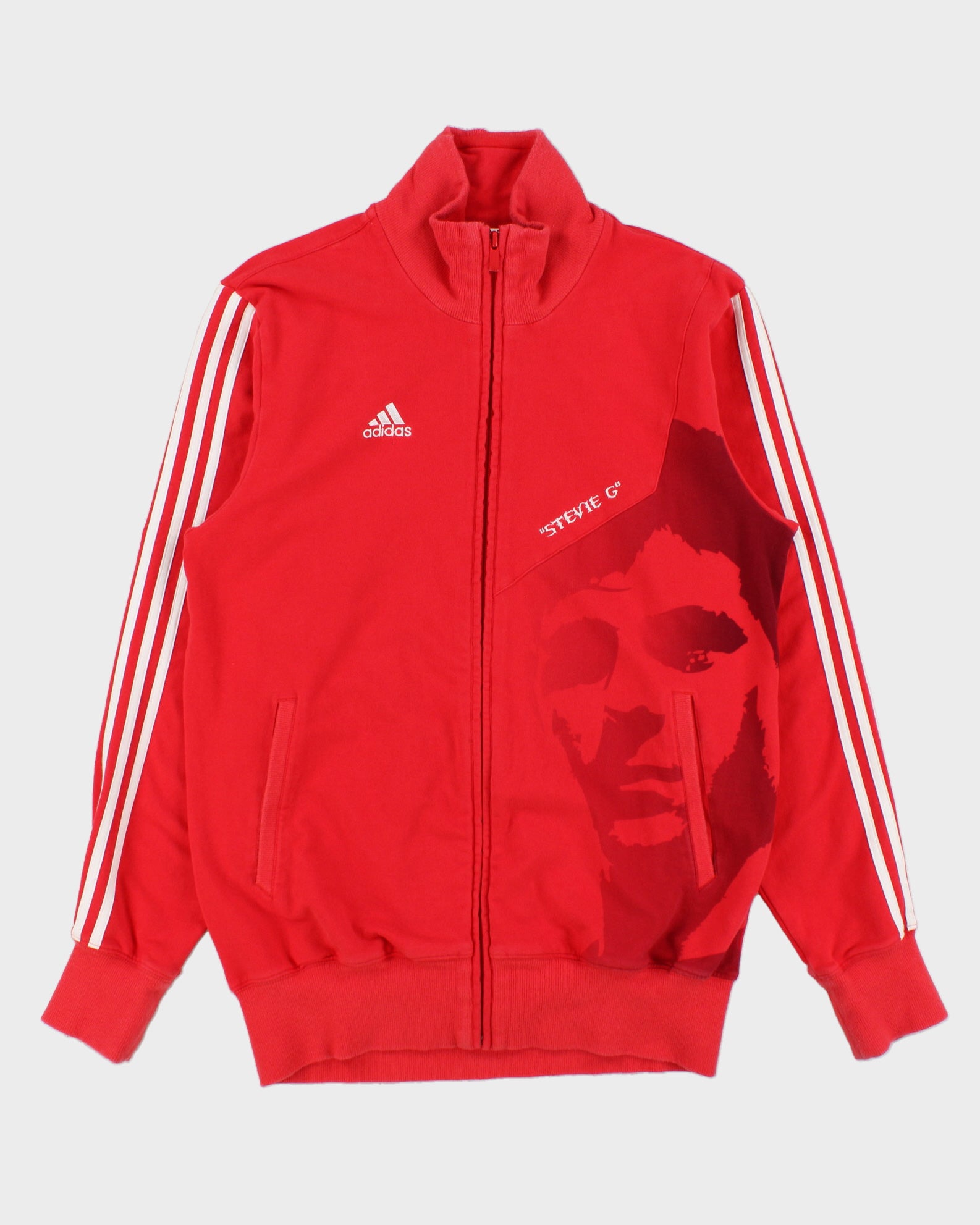 Vintage 2004 Y2K Adidas Football ''Stevie G'' Zip-Up Track Sweatshirt - L