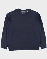 Vintage Patagonia Navy P-6 Logo Organic Fairtrade Regular Fit Crewneck Sweatshirt - L