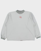 Vintage 2002 Y2K Umbro Pro Training Grey High-Neck Crewneck Sweatshirt - L