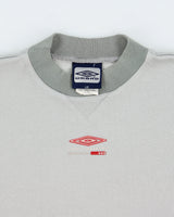 Vintage 2002 Y2K Umbro Pro Training Grey High-Neck Crewneck Sweatshirt - L