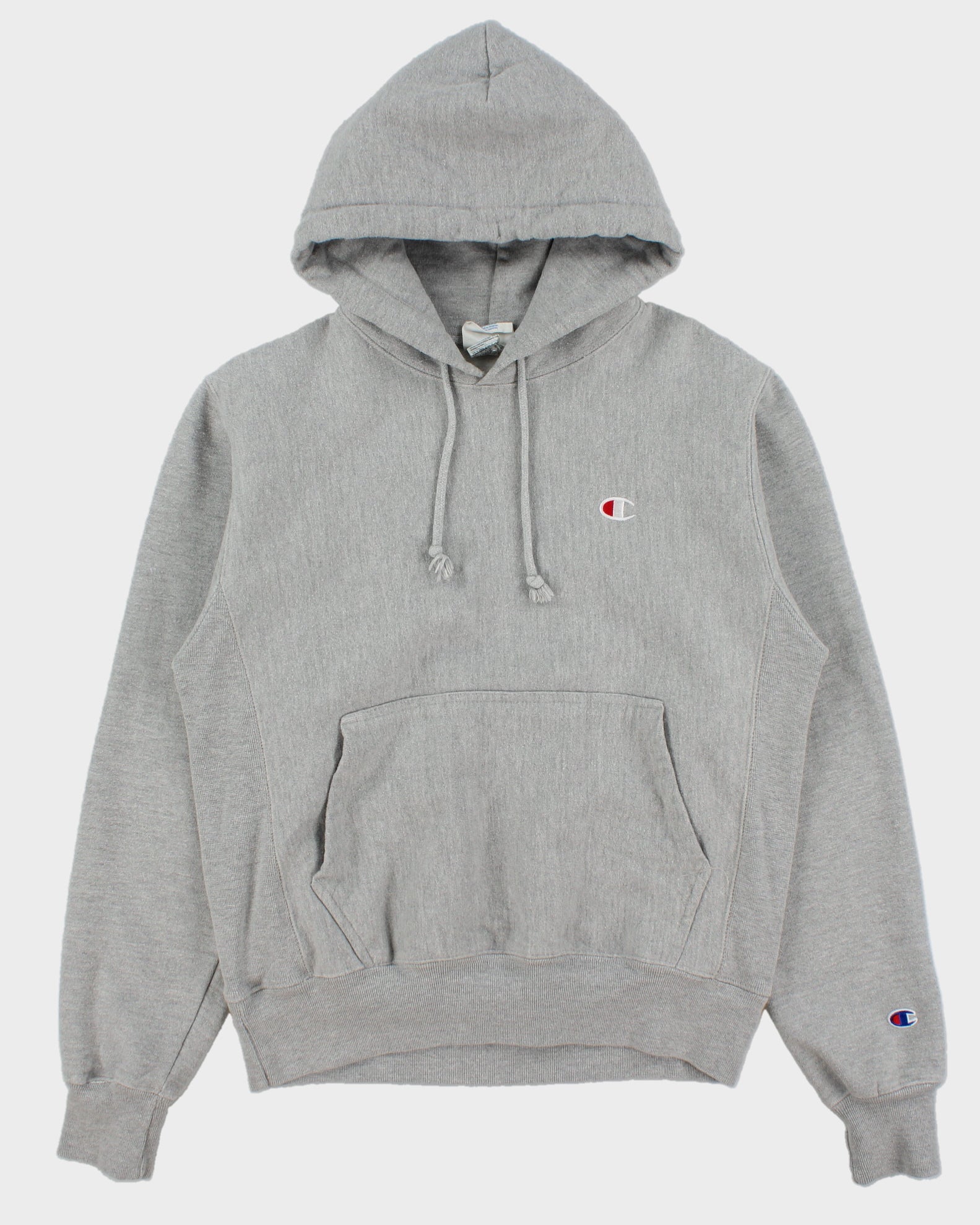 Vintage Champion Grey Marl Heavyweight Reverse Weave Pullover Hoodie - S
