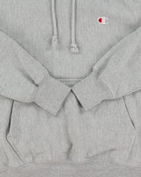 Vintage Champion Grey Marl Heavyweight Reverse Weave Pullover Hoodie - S