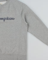 Vintage Champion Grey Marl Embroidered Spell Out Crewneck Sweatshirt - XL