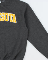 Vintage Champion Eco Grey Marl Stitch Embroidered Minnesota Crewneck Varsity Sweatshirt - M