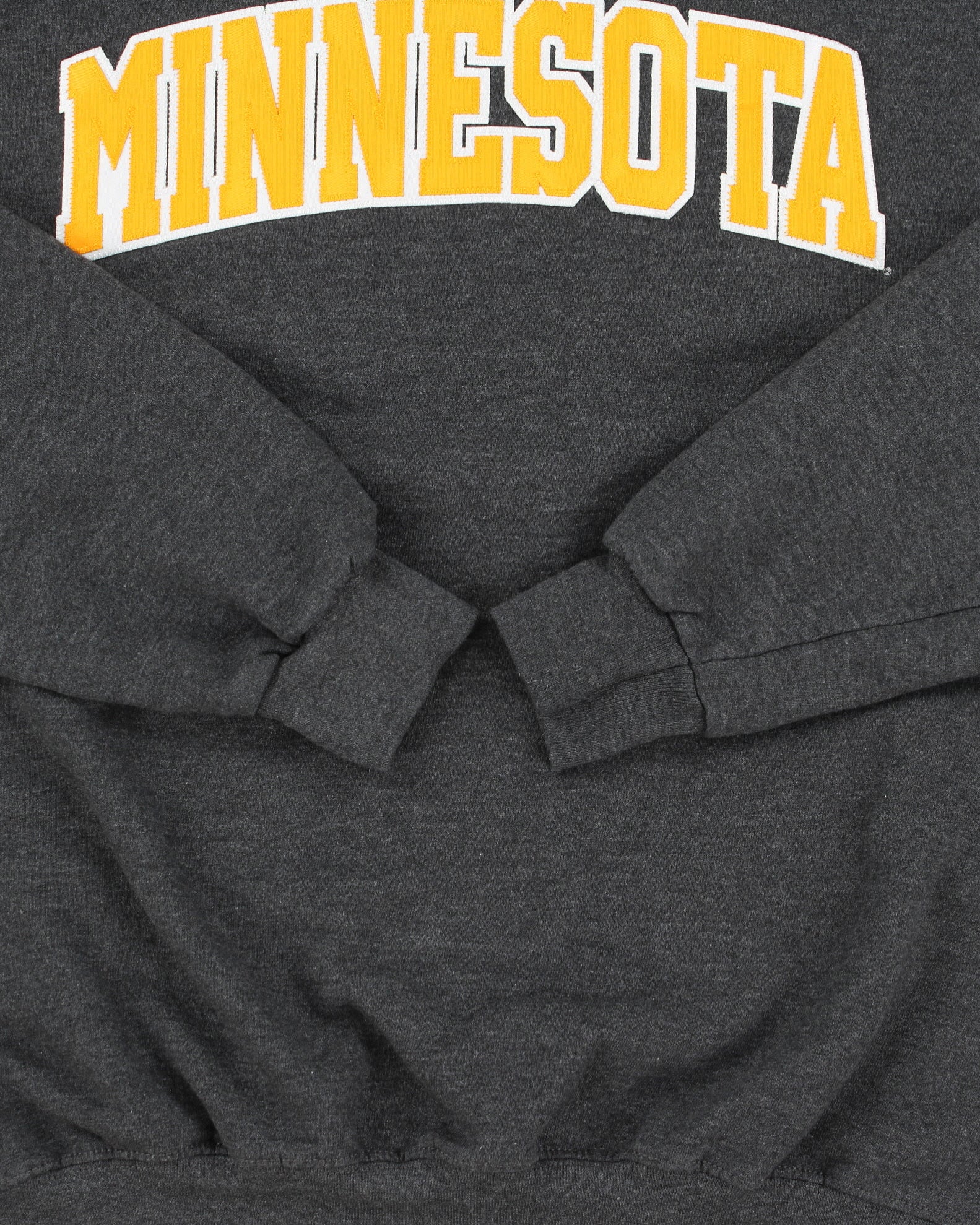 Vintage Champion Eco Grey Marl Stitch Embroidered Minnesota Crewneck Varsity Sweatshirt - M