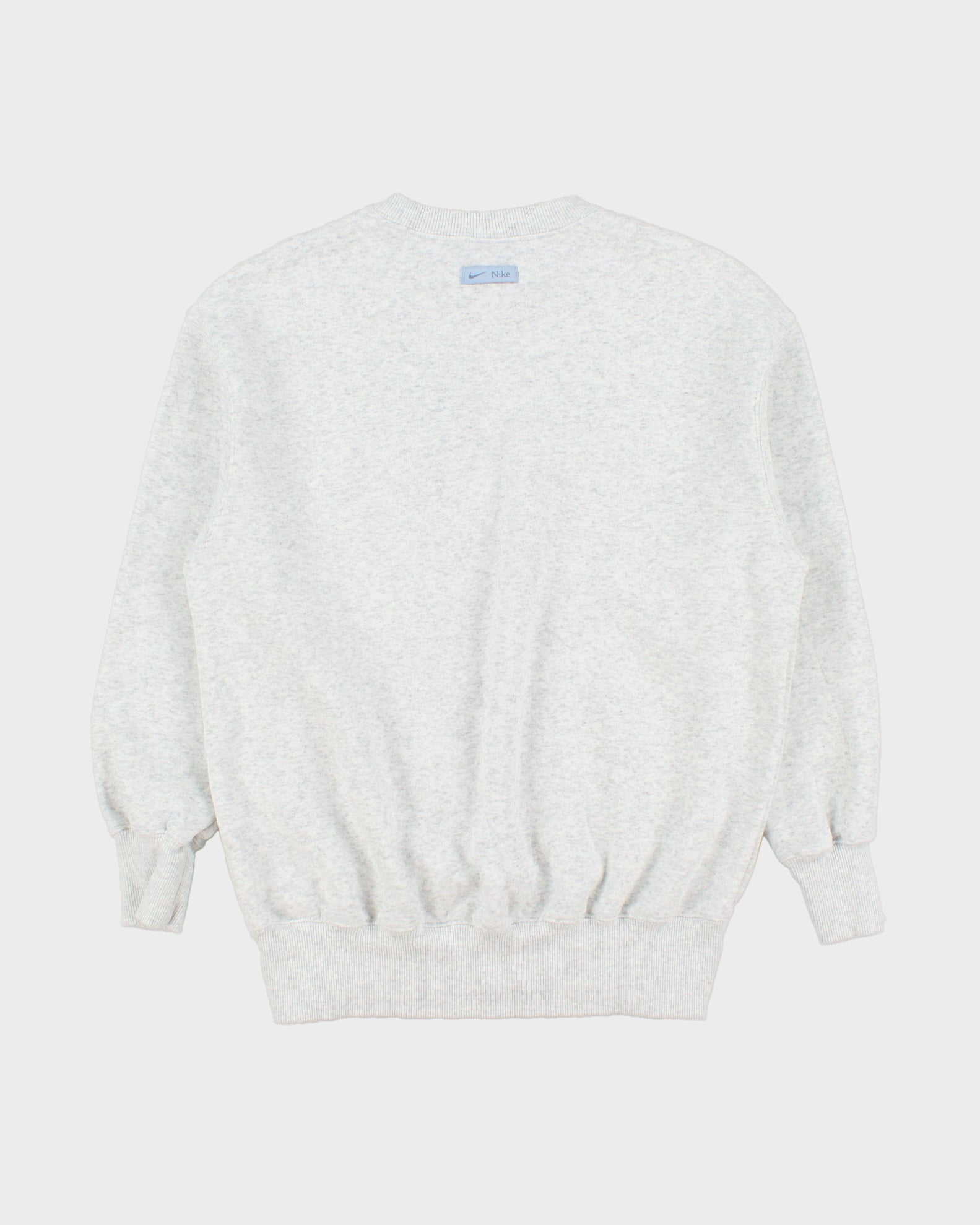 Nike Grey Marl Centre Swoosh Spell Out Unisex Crewneck Sweatshirt - XS