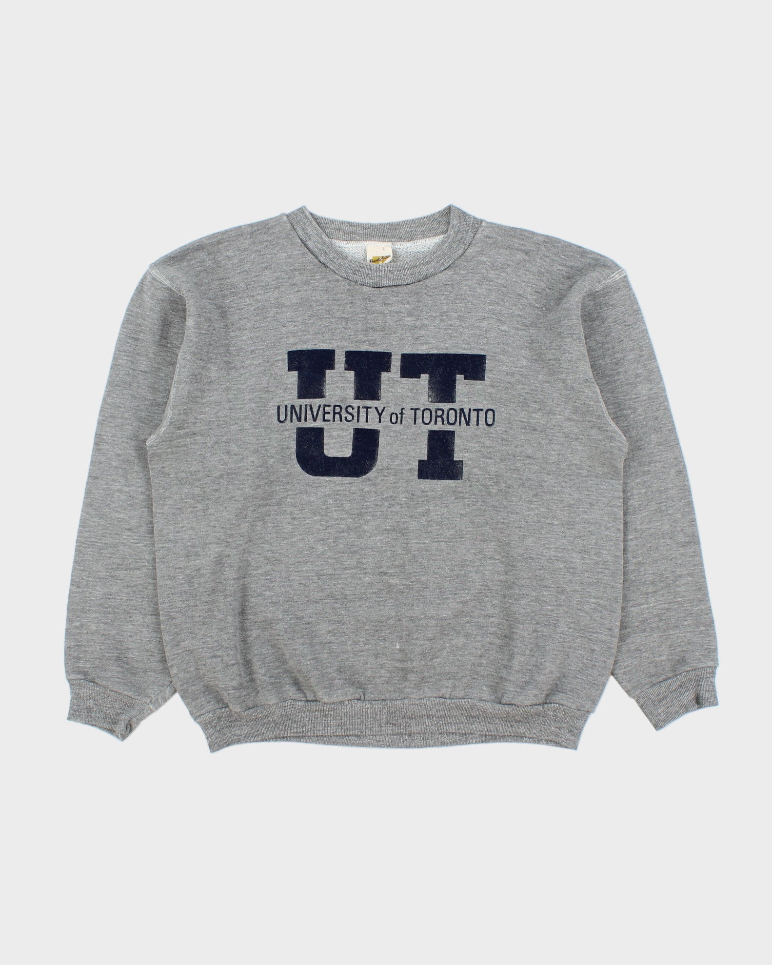 Vintage 1970s Russell Athletic Gold Tag Grey Marl University Of Toronto Made In USA Crewneck Sweatshirt - M
