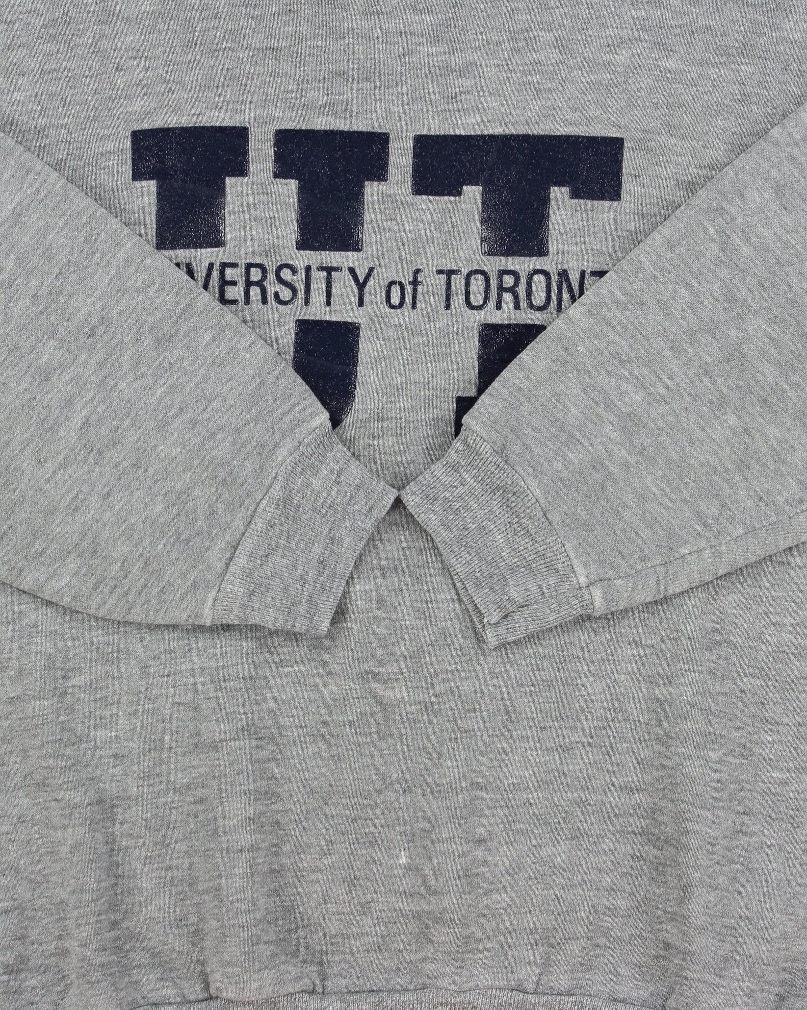 Vintage 1970s Russell Athletic Gold Tag Grey Marl University Of Toronto Made In USA Crewneck Sweatshirt - M