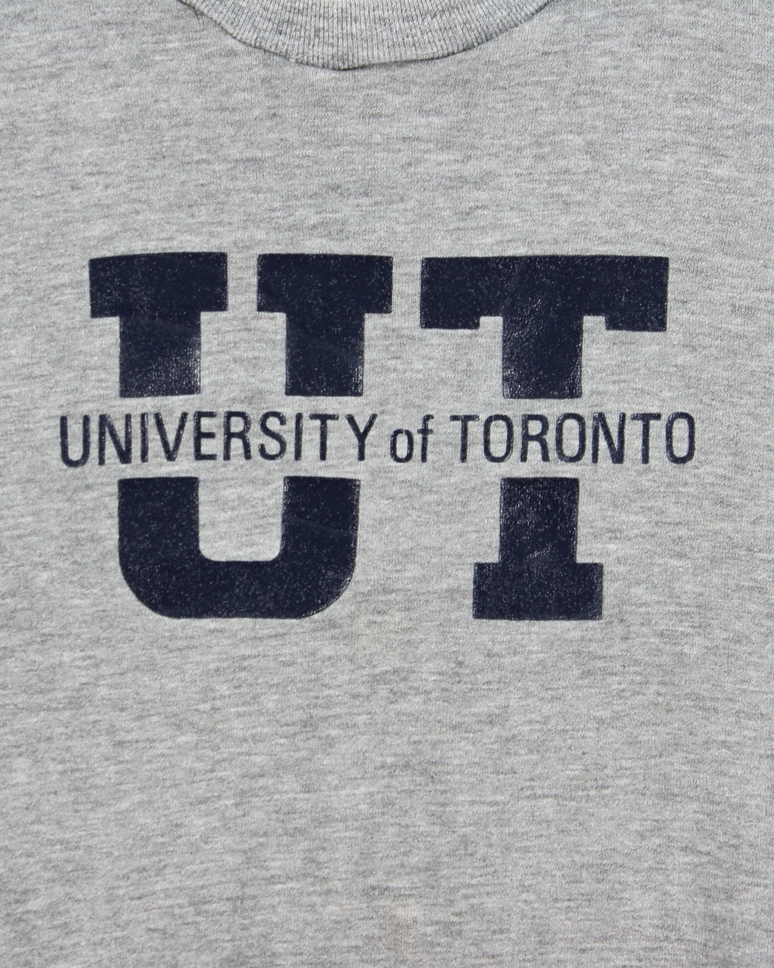 Vintage 1970s Russell Athletic Gold Tag Grey Marl University Of Toronto Made In USA Crewneck Sweatshirt - M