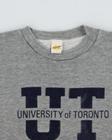Vintage 1970s Russell Athletic Gold Tag Grey Marl University Of Toronto Made In USA Crewneck Sweatshirt - M