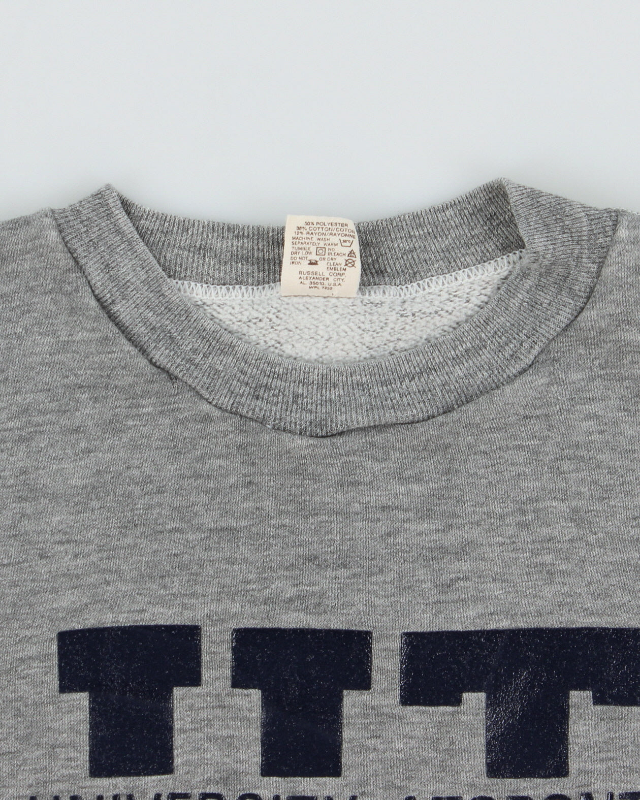 Vintage 1970s Russell Athletic Gold Tag Grey Marl University Of Toronto Made In USA Crewneck Sweatshirt - M