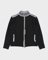 Vintage Hugo Boss Cannobio Two-Tone Striped Regular Fit Funnel Neck Zip-Up Sweatshirt - M