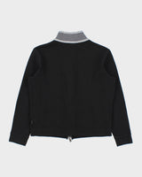Vintage Hugo Boss Cannobio Two-Tone Striped Regular Fit Funnel Neck Zip-Up Sweatshirt - M