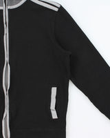 Vintage Hugo Boss Cannobio Two-Tone Striped Regular Fit Funnel Neck Zip-Up Sweatshirt - M