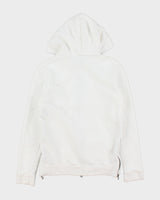 Balmain White Heavyweight Side Zipper Full-Zip Hoodie - S