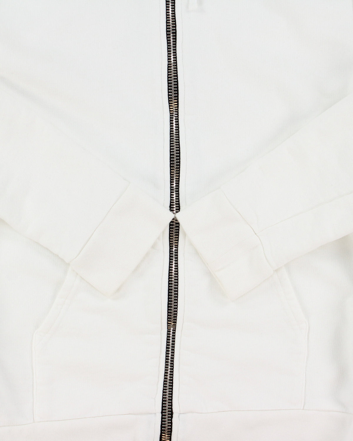 Balmain White Heavyweight Side Zipper Full-Zip Hoodie - S