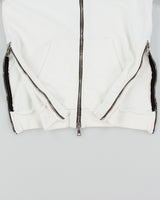 Balmain White Heavyweight Side Zipper Full-Zip Hoodie - S