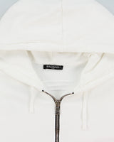 Balmain White Heavyweight Side Zipper Full-Zip Hoodie - S