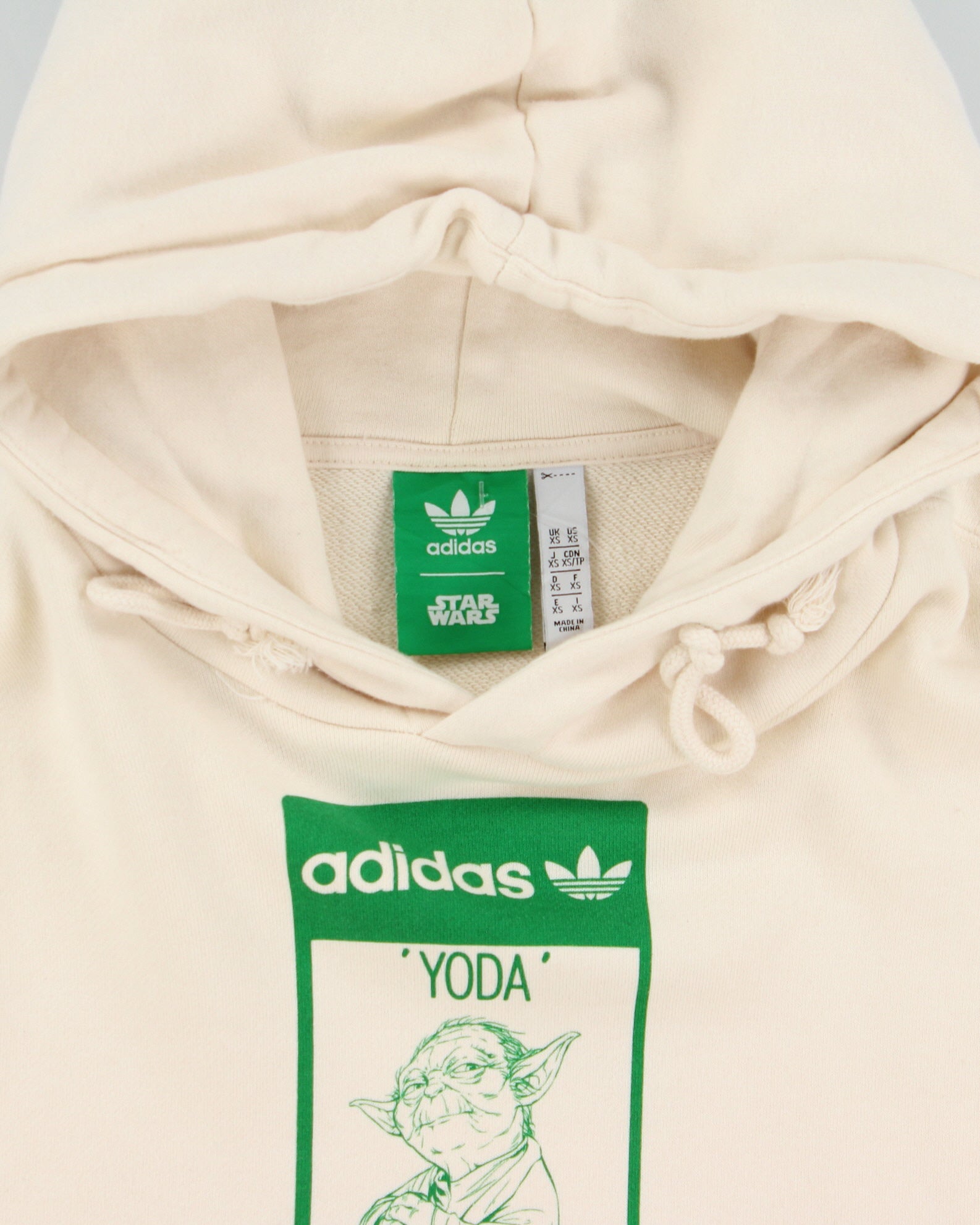 Adidas Originals x Star Wars Cream Yoda Pullover Hoodie - XS