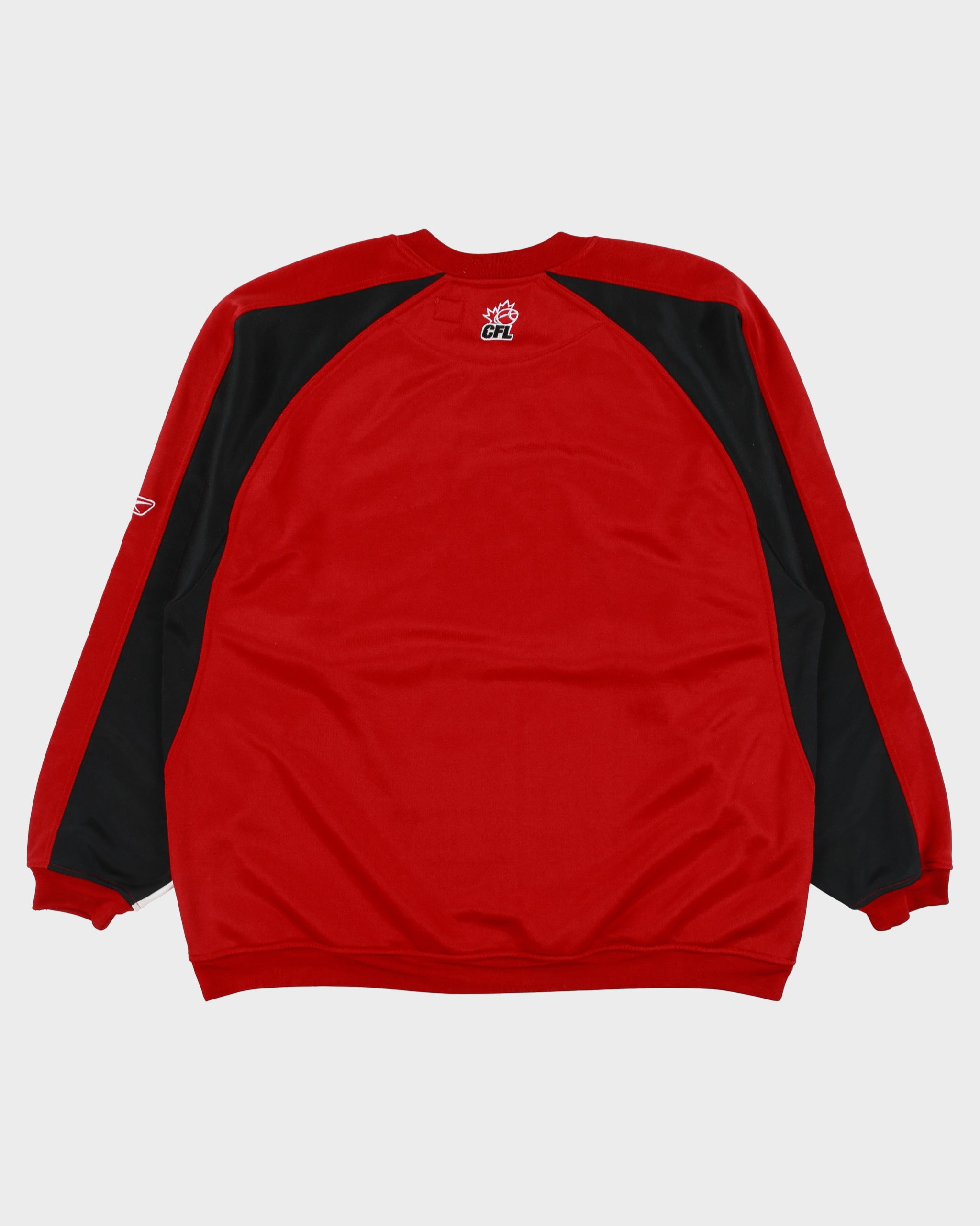 Vintage 2004 Y2K Reebok Calgary Stampeders Embroidered CFL Satin Crewneck Sweatshirt - XL