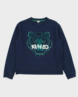 Kenzo Navy Embroidered Classic Tiger Crewneck Sweatshirt - L