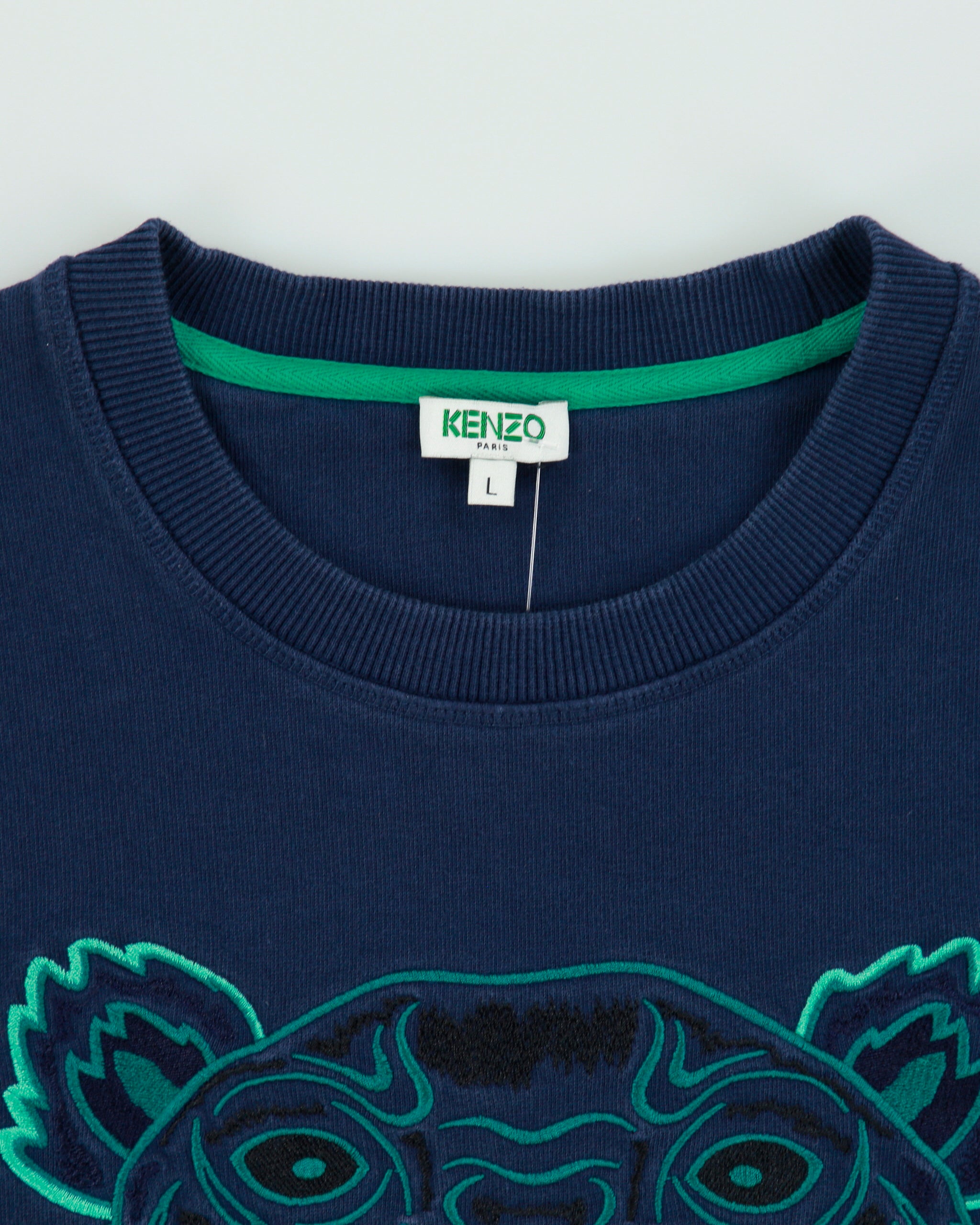 Kenzo Navy Embroidered Classic Tiger Crewneck Sweatshirt - L
