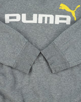Vintage Puma Marl Grey Spell Out Crewneck Panel Sweatshirt - L
