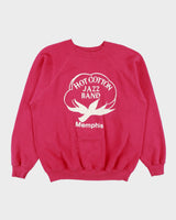 Vintage 1986 Hot Cotton Jazz Band Hot Pink Hanes Made In USA Crewneck Sweatshirt - XL