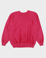 Vintage 1986 Hot Cotton Jazz Band Hot Pink Hanes Made In USA Crewneck Sweatshirt - XL