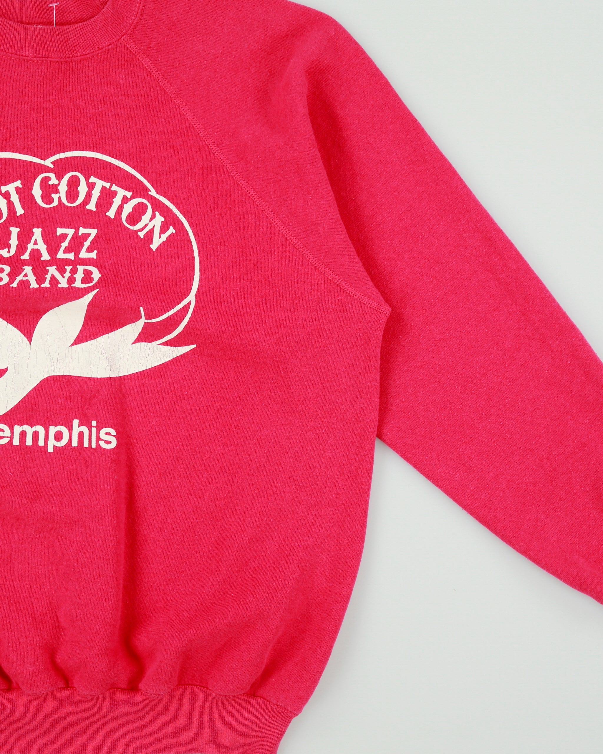 Vintage 1986 Hot Cotton Jazz Band Hot Pink Hanes Made In USA Crewneck Sweatshirt - XL